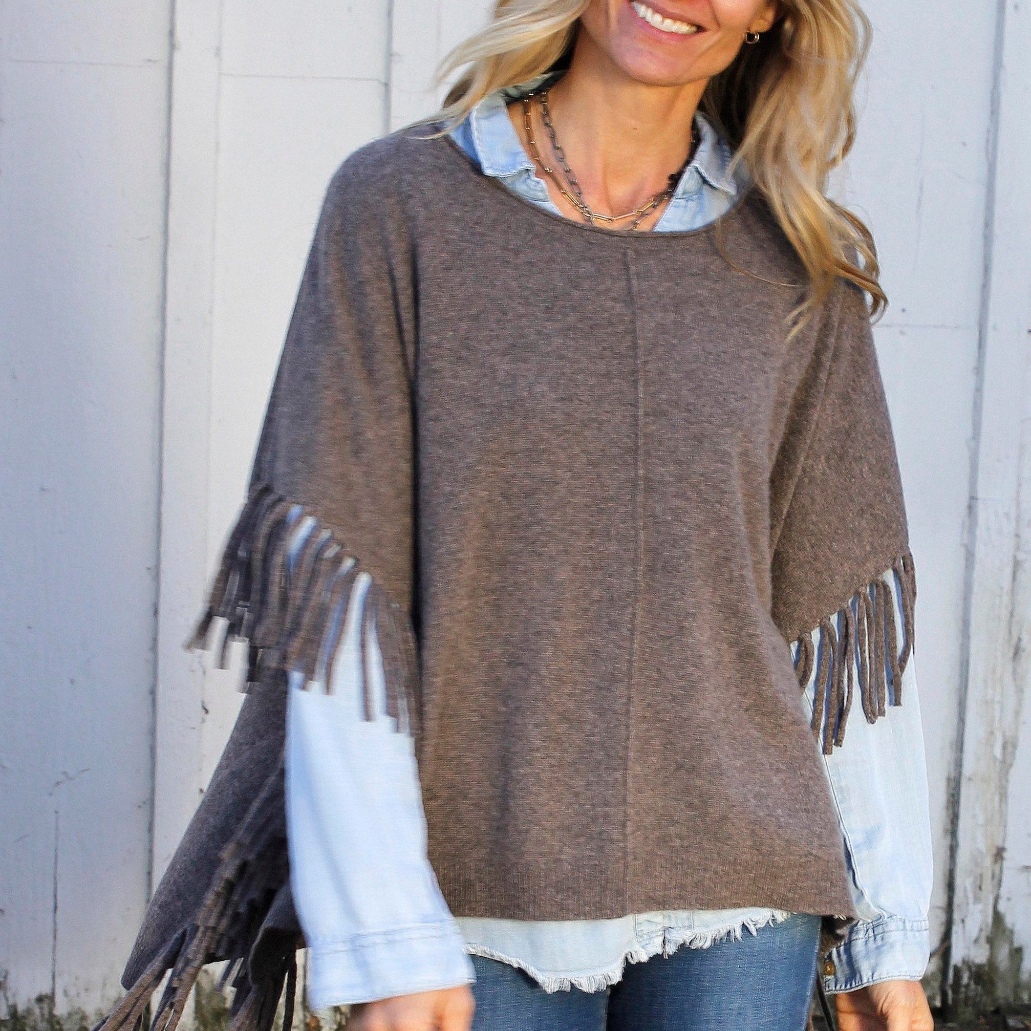 Fringed Cashmere Pop On