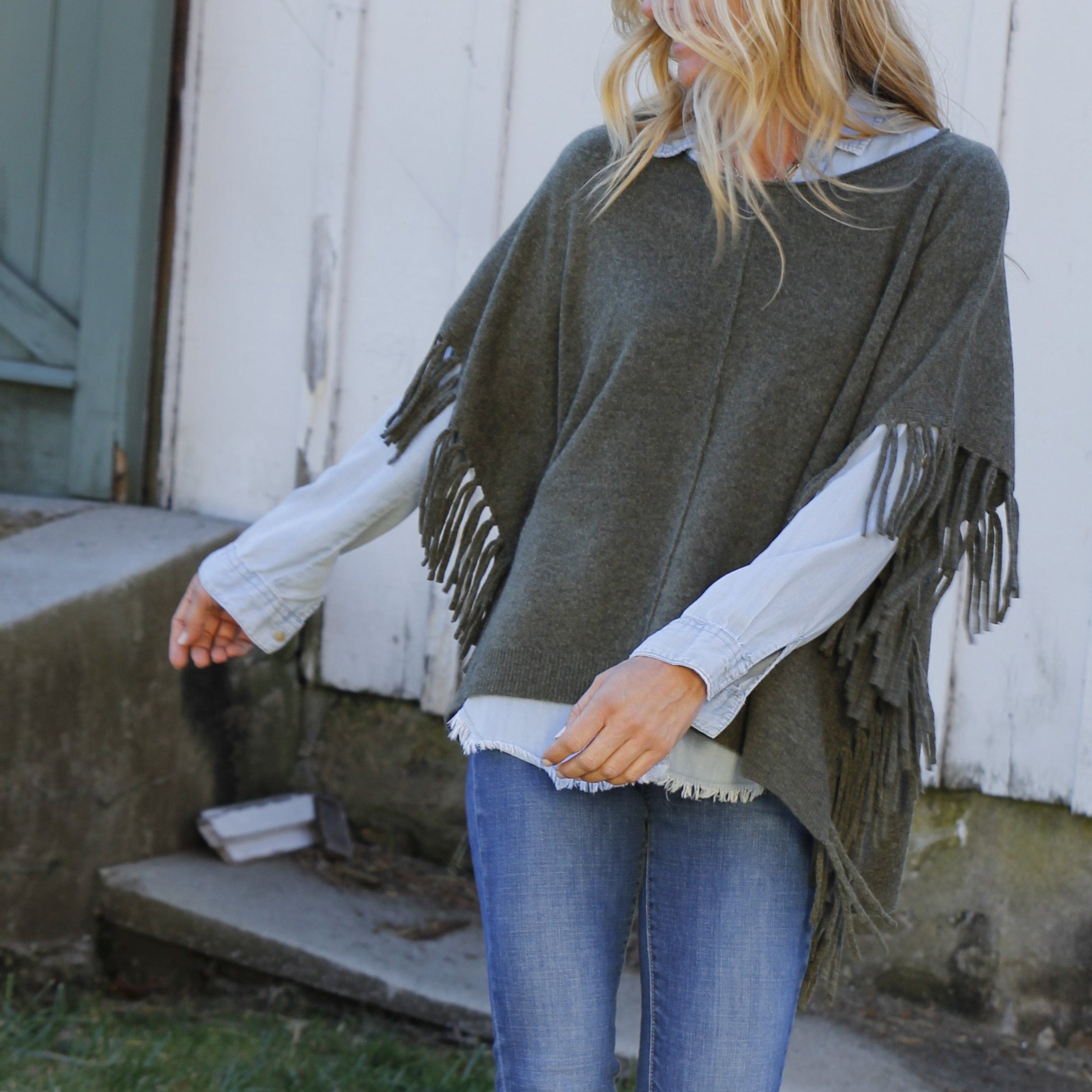 Fringed Cashmere Pop On