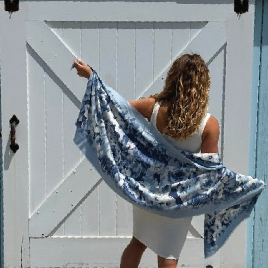 Foulard imprimé floral style peinture