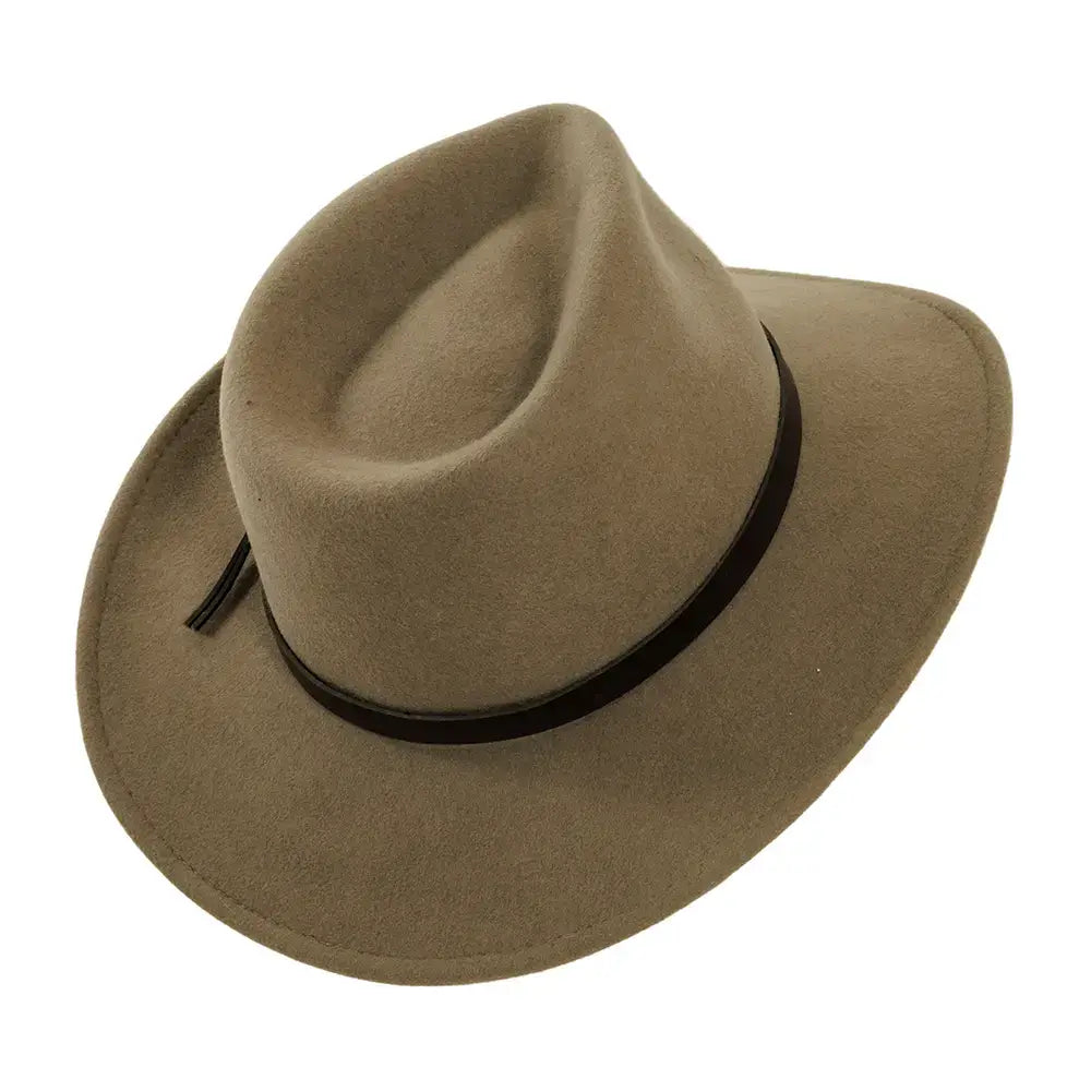 Crushable felt field hat by American Hat Makers, lightweight and foldable accessory hat with wide brim and classic outdoor style.