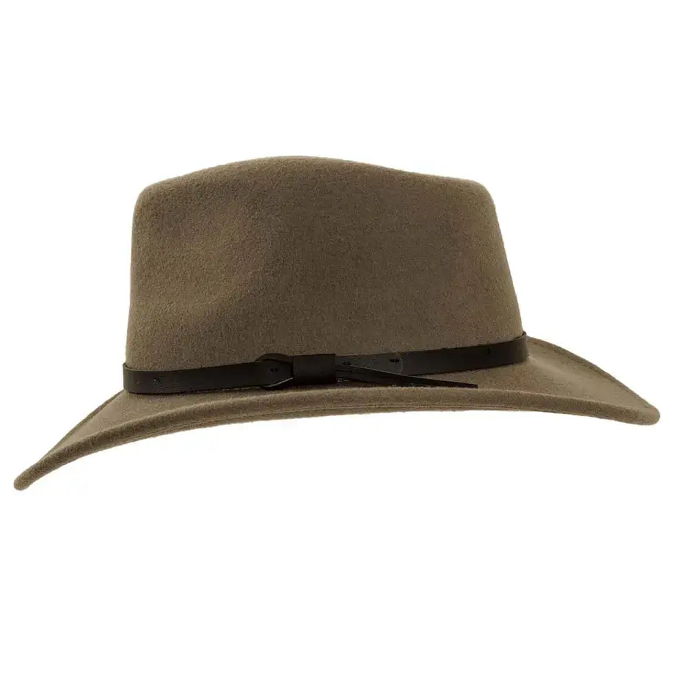 Crushable felt field hat by American Hat Makers, stylish accessory with a wide brim and comfortable fit for outdoor wear.
