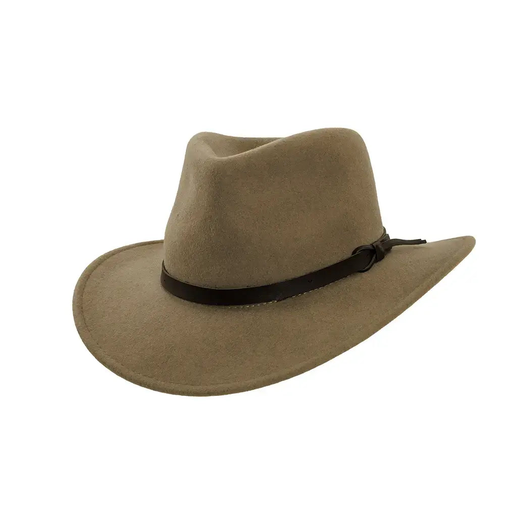 American Hat Makers crushable felt field hat, lightweight accessory hat with a wide brim and classic design, perfect for outdoor wear.