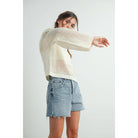 ISLEFIELD Star Open Waffle Sweater pullover featuring a star pattern and textured waffle knit fabric.