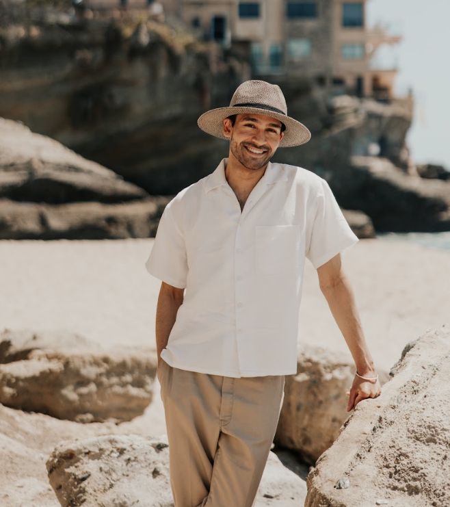 Two-tone straw rope hat by American Hat Makers, stylish accessory with wide brim and woven texture for sun protection.