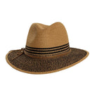 American Hat Makers straw safari sun hat with wide brim and adjustable chin strap, perfect for outdoor sun protection.