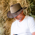ISLEFIELD Crusher Breeze Outback Hat with wide brim and breathable fabric, perfect for outdoor sun protection.
