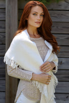 MoodGold cozy washable fringe scarf featuring soft fringe detail and warm, comfortable fabric for stylish winter wear.