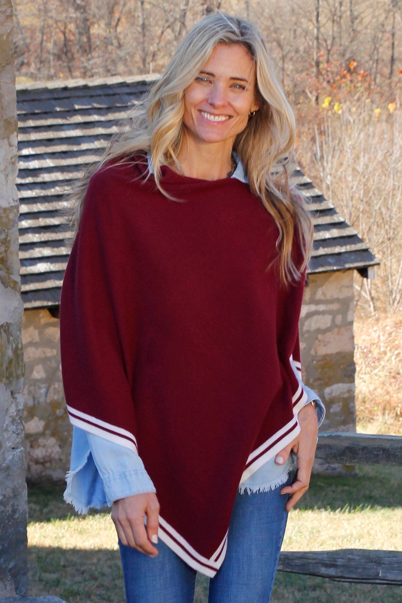 Women's Pure Cashmere Poncho | MaisonCashmere