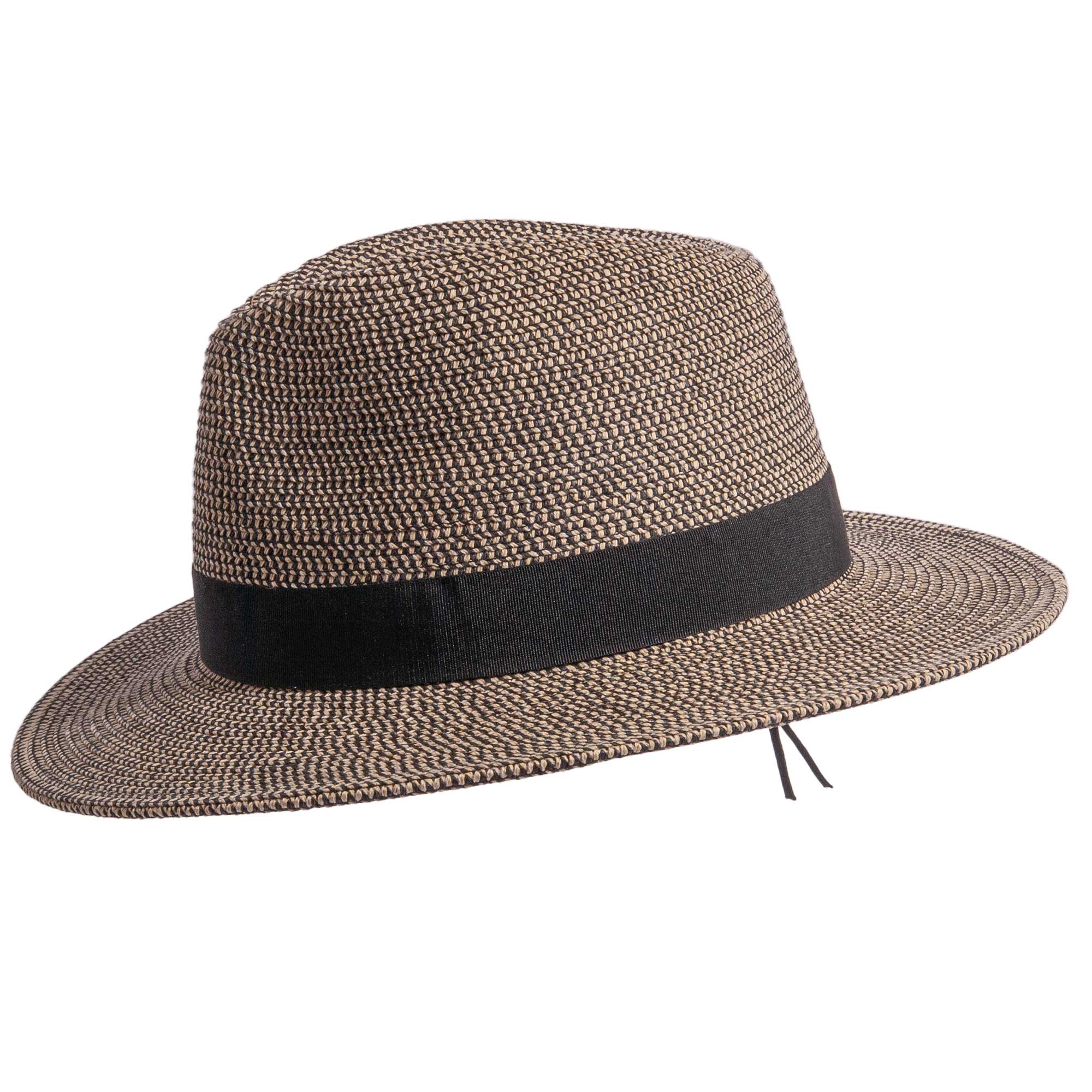 Two-tone straw hat with rope details from American Hat Makers, featuring a classic wide brim and stylish accessory design.