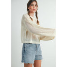 ISLEFIELD Star Open Waffle Sweater pullover with star pattern and textured waffle knit fabric, casual and cozy style.