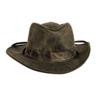 ISLEFIELD oil cloth crusher sun hat with UPF 50+ provides sun protection, stylish accessory hat with wide brim in the image.