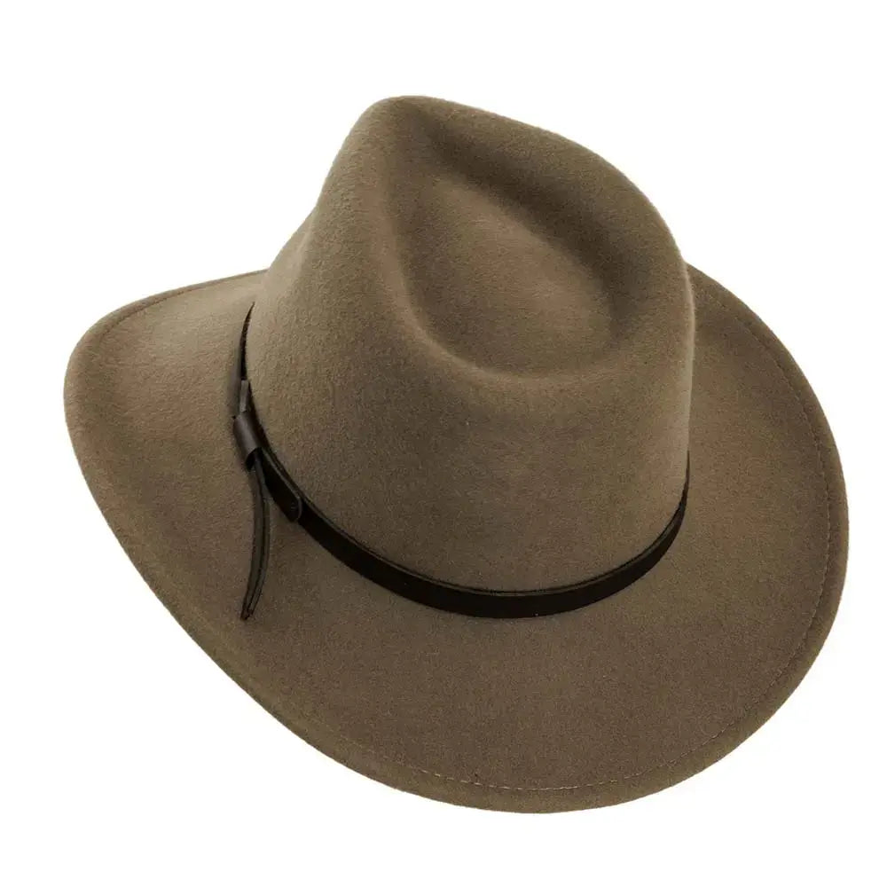 American Hat Makers crushable felt field hat with wide brim and adjustable band, designed as a versatile accessory hat.