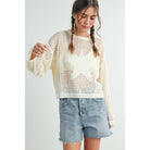 ISLEFIELD Star Open Waffle Sweater pullover featuring a cozy knit with star pattern, perfect for casual wear.